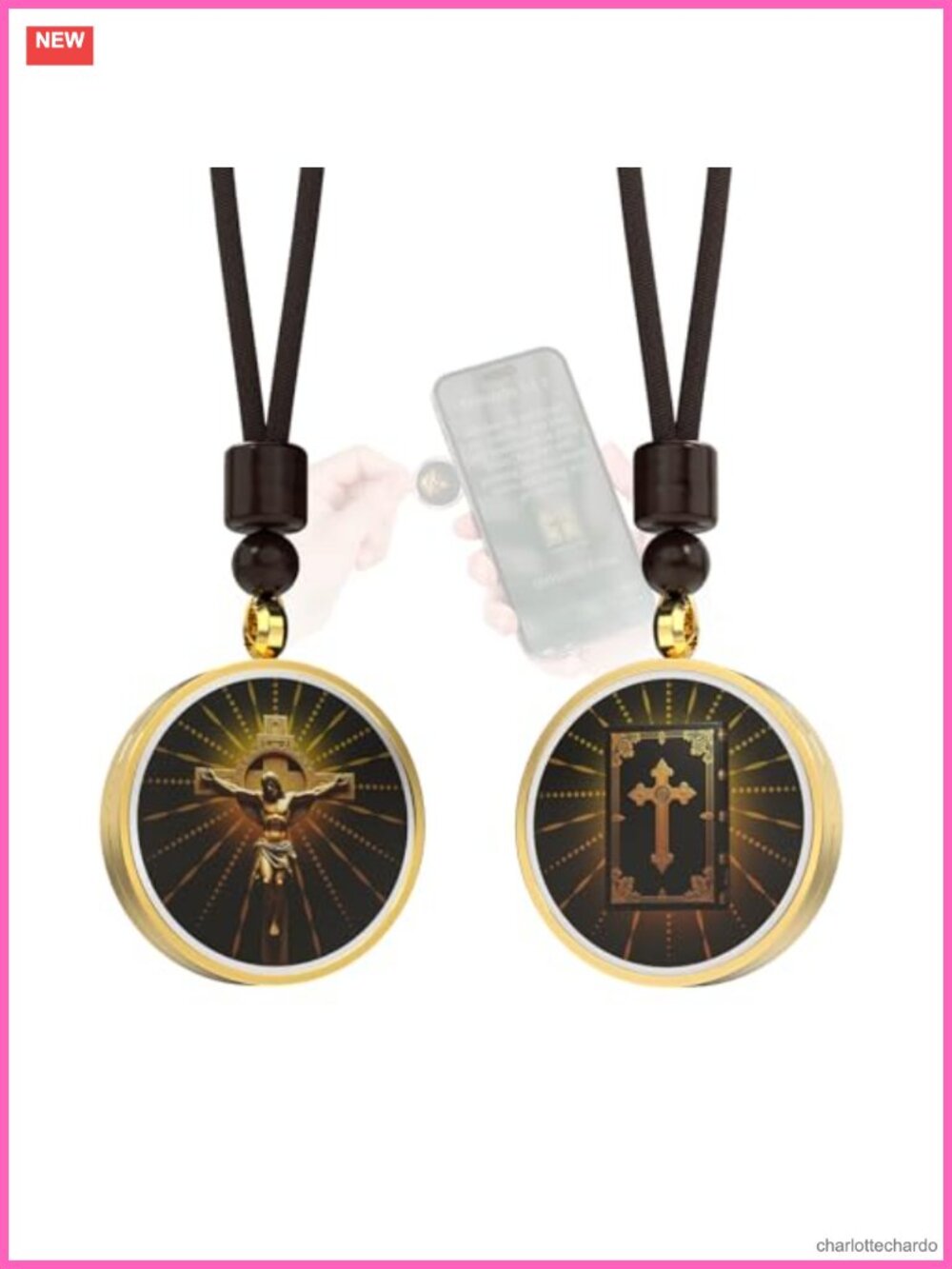 Daily Bible Verse NFC Pendant Necklace Adjustable Christian Inspirational